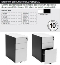 Eternity Slimline Mobile Pedestal Range And Specifications